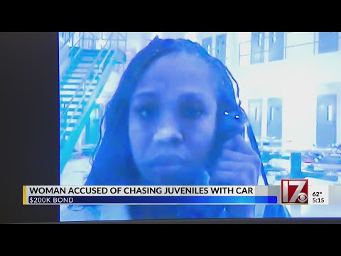 Woman accused of chasing juveniles with car