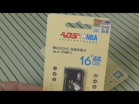 AOS NBA SDHC 16 GB Memory Card Black Unboxing and Test