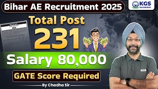 Bihar AE Recruitment 2025 | Post, Eligibility, Salary | GATE Score Required | Full Detail