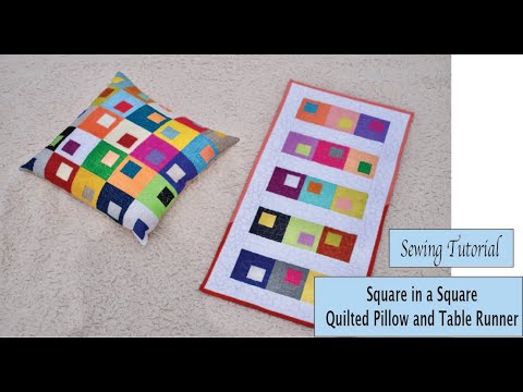 Square in a square pillow and table runner - Sewing Tutorial - Using Charm Pack