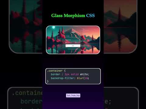 Learn Glass Morphism in CSS #css #cascadingstylesheets #techtips