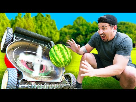 Exploding Things With a Lawn Mower!