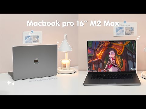 MacBook Pro M2 Max 16 unboxing setup 🍎customisation✨| cute accessories | Casetify | AirPods Max |