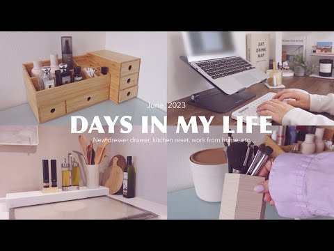 new dresser drawers, kitchen reset, work from home🏠rice bread🍞etc…