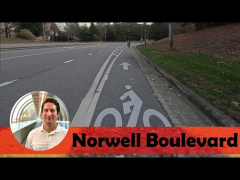 Bike Lane [with Bollards] on Norwell Boulevard in Cary, North Carolina