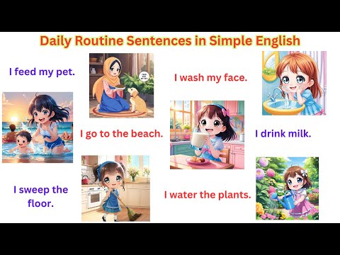 100 Daily Routine Sentences in Simple English | Learn English for Kids | English Speaking Practice