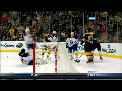 Ryan Miller railroaded by Milan Lucic 11/12/2011 (1080p)