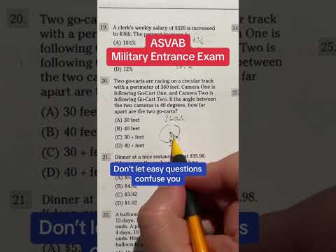 ASVAB Arithmetic Reasoning answers walkthrough 20