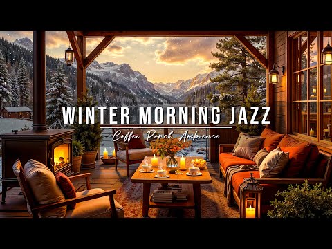 Winter Morning Jazz at Cozy Lakeside Coffee Porch Ambience ❄️ Relaxing Jazz Music for Work & Study