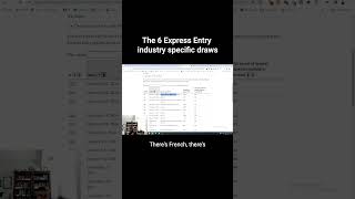 The 6 Express Entry industry specific draws #ircc #expressentry #immigrationcanada #canada
