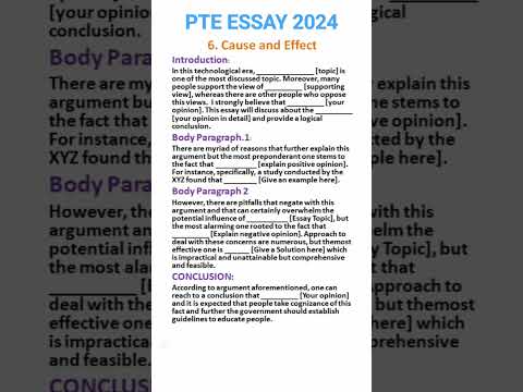 IELTS & PTE Writing Essay Template | Score 90/90 | Essay Template #essay #template #ptewriting 2024