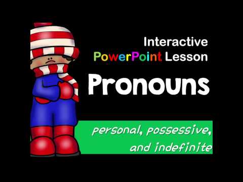 Interactive PowerPoint Pronouns - personal, possessive, indefinite (PREVIEW)