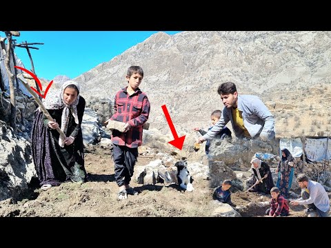 nomadic lifestyle in Iran; How do they build a vegetable garden in the mountains? 🏔🥬🌶