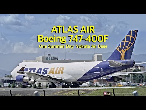 [ASMR 横田基地] 初飛来！WC-135R Constant Phoenix・巨大輸送機 Boeing 747-400F　USAF Yokota Air Base　One Summer Day