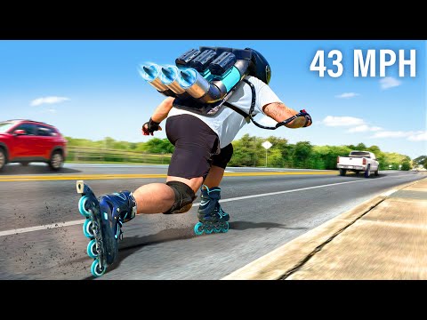 I Built a Jetpack to Rollerblade ILLEGALLY Fast!