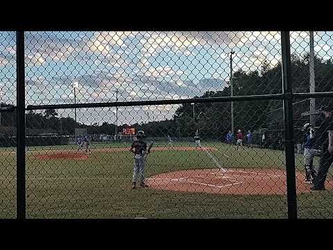 Zachary at bat. Little RBI single.