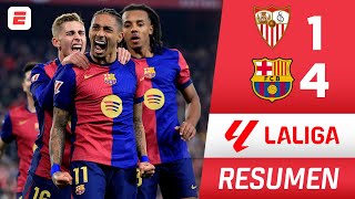 BARCELONA GOLEÓ 4-1 al Sevilla y se ACERCA al REAL MADRID y ATLÉTICO | La Liga