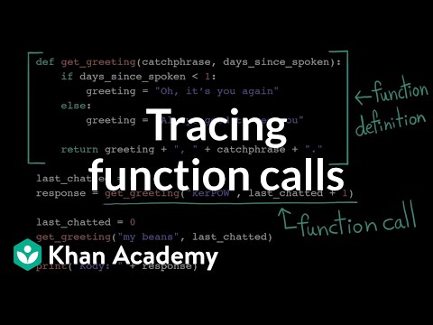 Tracing function calls | Intro to CS - Python | Khan Academy