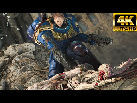 Warhammer 40k Space Marine 2 Gadriel vs Tyranids Fight Scene 4K