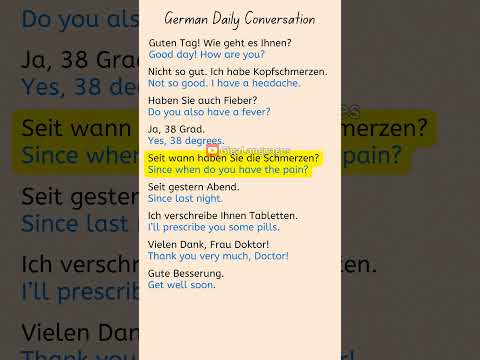 #GermanConversation - At the Doctor (Beim Arzt) #LearnGerman #GermanLesson