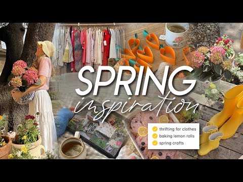 SPRING INSPIRATION | thrifting, planting flowers, baking lemon rolls, mood board, & spring crafts 🌼