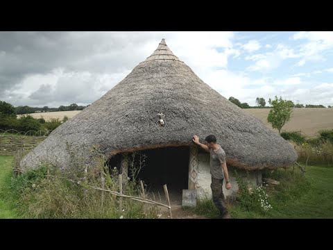 Amazing Thatch Roof House built by hand: Bronze Age 1200BC Inspired Roundhouse