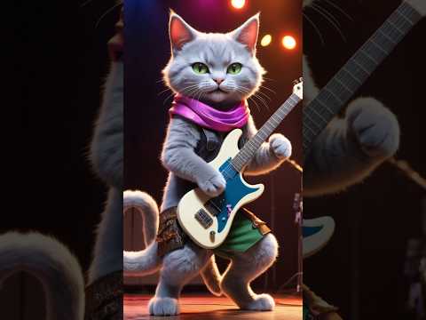 Kitty's😾 Rock Concert✨ | Guitar Shredder Cat | A Purr-fect Rock Performance, #RockstarCat #cat