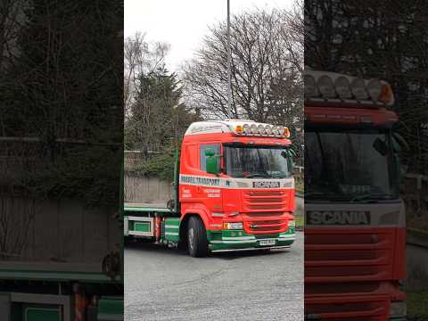 @T4.3quarters arriving at Lymm Truckstop in a Russell Scania R450 #truck #shorts #youtubeshorts