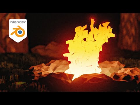 Blender Tutorial - Low Poly Fire Animation (2.91)