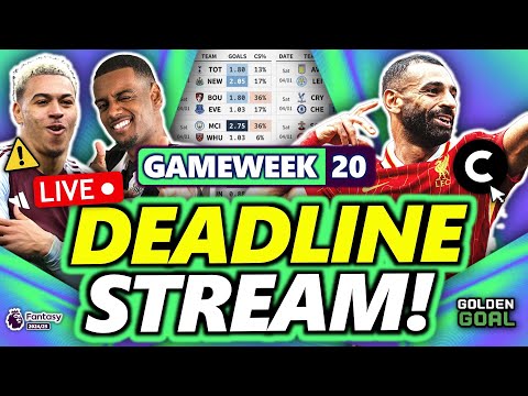 FPL GAMEWEEK 20 DEADLINE STREAM! ⏰ | Fantasy Premier League 24/25