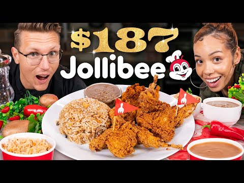 $187 Jollibee Fried Chicken Taste Test | FANCY FAST FOOD