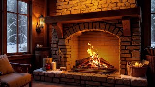 Relaxing Crackling Fireplace and Winter Snowfall Sounds to Help You Sleep & Fireplace Burning