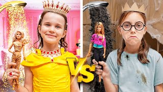 Rich Princess vs Broke Princess & Barbie Rich vs Broke Cardboard Makeover