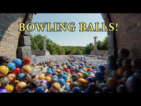 Bowling Balls On Old Stair, Blender Animation, Physics Simulation, Gardener Addon, Neat Video