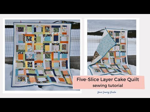 five-slice layer cake Quilt tutorial - scrappy & modern layer cake quilt pattern