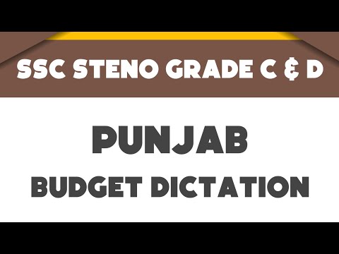 # 6 | 100 wpm |  Punjab Budget Dictation | Ssc Steno Grade C & D | 1000 words