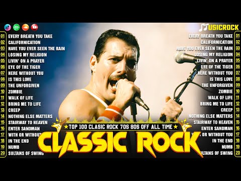 Classic Rock Songs 70s 80s 90s🔥Queen, Guns N Roses, Nivrana, U2, ACDC, Bon Jovi, Metallica, Aeros