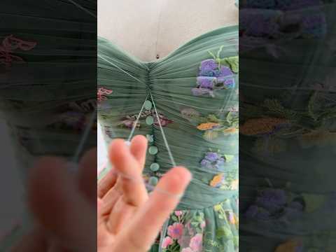 Making a corset floral embroidery tulle prom dress #dress #gown #fashion #sewing #prom #bridal