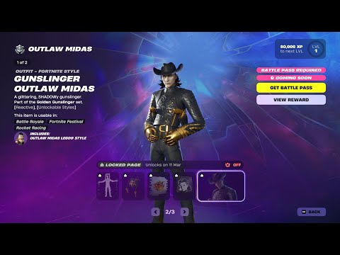 Fortnite All Outlaw Midas Battle Pass Rewards - Chapter 6 Season 2