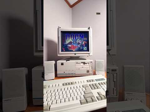 Playing Doom II on a PC/AT Intel 486DX4-100 #shorts #retrogaming