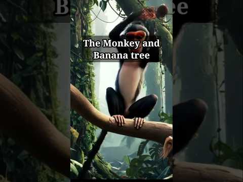 🐒 English Listening Practice: The Monkey and Banana tree with subtitles 🌿 #EnglishListening #shorts