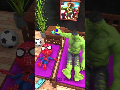 Lil Spidey Is So Annoying He's Not Letting Hulk Sleep 😂 #spiderman #funnyanimation #blenderanimation