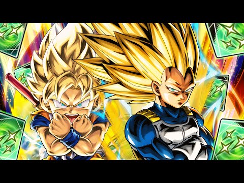 I gave LF SSJ3 Vegeta and SSJ Goku INFINITE GREEN CARDS!!! (Dragon Ball Legends)