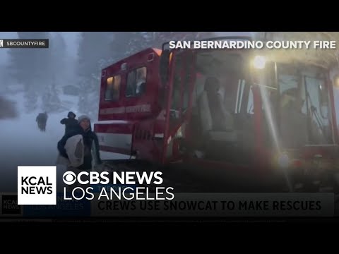 San Bernardino County firefighters use Snowcat to rescue dozens in middle of winter storm