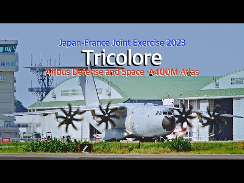 [ASMR 入間基地] フランス空軍A400Mがバードストライクを避けながら着陸、[所沢航空記念公園航過飛行]　French Air and Space Force A400M