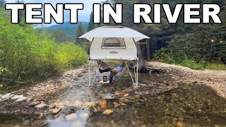 I Put My TENT in a RIVER and Camped Overnight