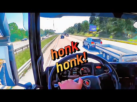 Scania G450 with Trailer, Västerås to Stockholm (+auto traffic driving!)