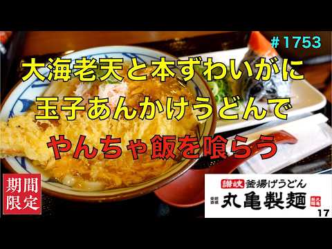 【丸亀製麺】N0.17.  期間限定　大海老天と本ずわい蟹と玉子あんかけうどんを喰らう　　　＃1753