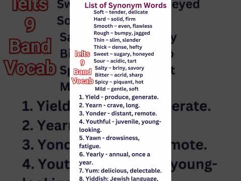 📽️🎥 SYNONYM WORDS FOR - IELTS BAND 9 || IELTS WRITING & SPEAKING VOCABULARY PTE