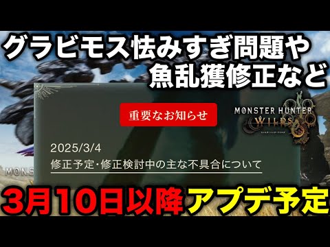 【モンハンワイルズ】グラビモスの挙動や魚が逃げない不具合修正など！3月10日以降のアプデ予定が公開！【修正パッチ配信/アップデート/モンスターハンターワイルズ】